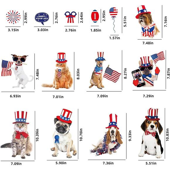 90 pcs Pets Patriotic Party Supplies USA 4th of July Decorations Stickers Decals - Picture 2 of 12